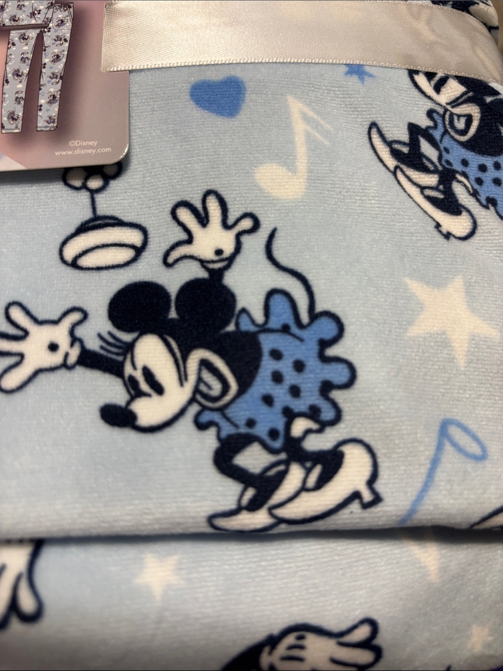 Disney Minnie Mouse Light Blue and Navy Pajamas Large PJs